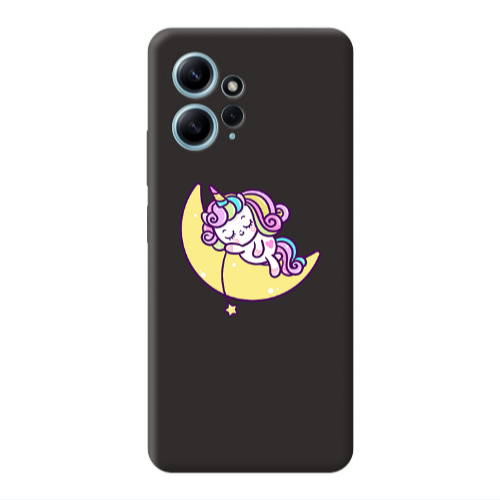 Xiaomi Redmi Note 12 4G Sleeping horse Black Colored Silicone TPU Θήκη