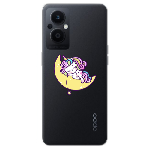 Oppo Reno 7 Lite Sleeping horse Transparent Silicone TPU Θήκη