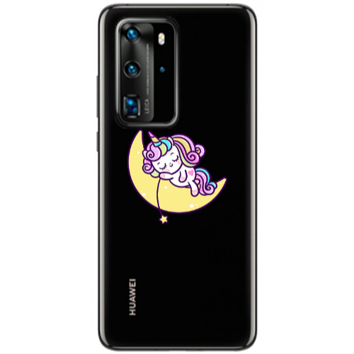 Huawei P40 Pro Sleeping horse Transparent Silicone TPU Θήκη