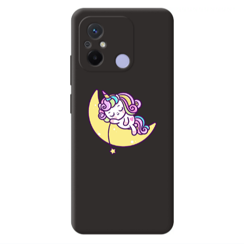 Xiaomi Redmi 12C Sleeping horse Black Colored Silicone TPU Θήκη