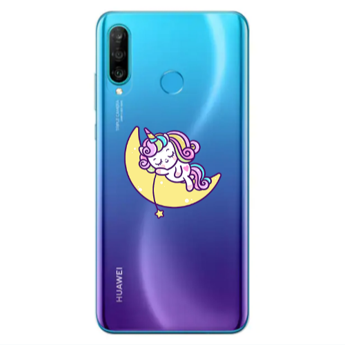 Huawei P30 Lite Sleeping horse Transparent Silicone TPU Θήκη