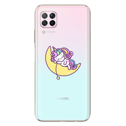 Huawei P40 Lite Sleeping horse Transparent Silicone TPU Θήκη