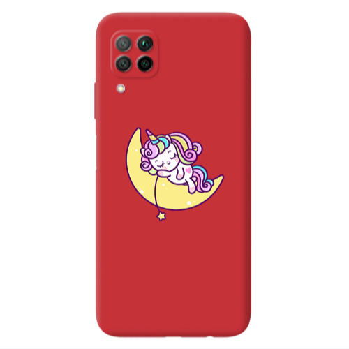 Huawei P40 Lite Sleeping horse Red Colored Silicone TPU Θήκη