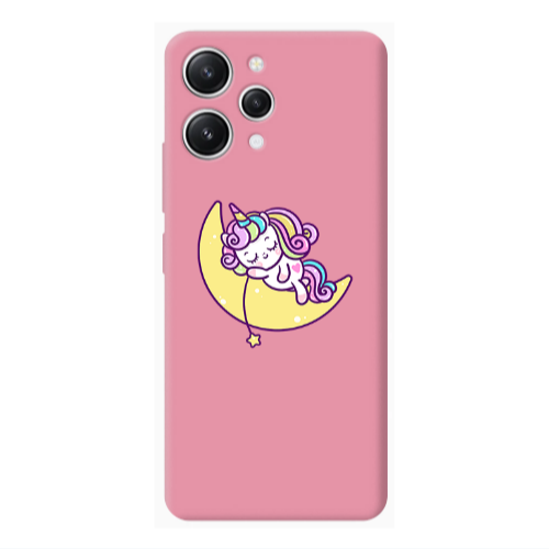 Xiaomi Redmi 12 Sleeping horse Pink Colored Silicone TPU Θήκη