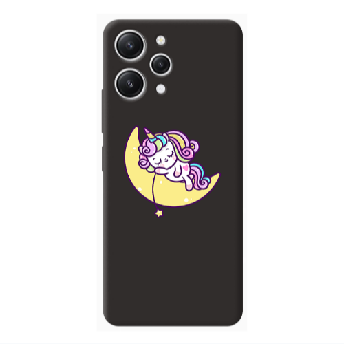 Xiaomi Redmi 12 Sleeping horse Black Colored Silicone TPU Θήκη