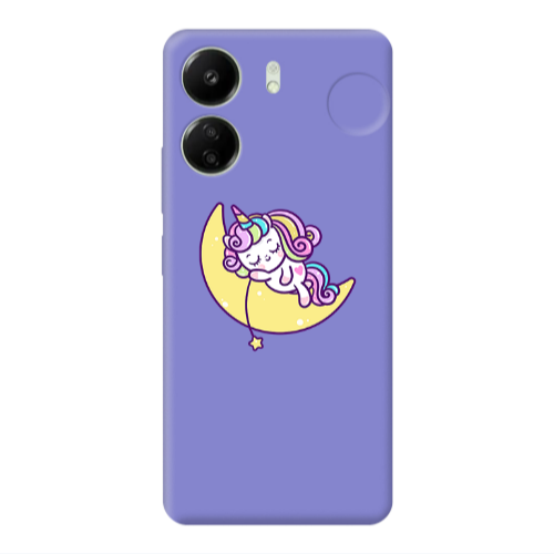Xiaomi Redmi 13C Sleeping horse Purple Colored Silicone TPU Θήκη