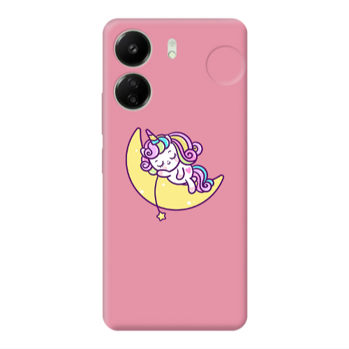 Xiaomi Redmi 13C Sleeping horse Pink Colored Silicone TPU Θήκη