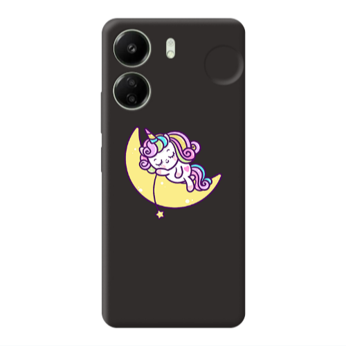 Xiaomi Redmi 13C Sleeping horse Black Colored Silicone TPU Θήκη