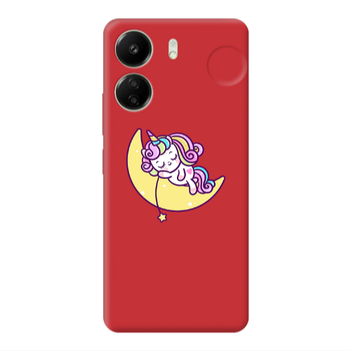 Xiaomi Redmi 13C Sleeping horse Red Colored Silicone TPU Θήκη