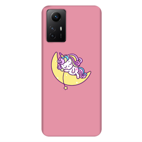 Xiaomi Redmi Note 12s Sleeping horse Pink Colored Silicone TPU Θήκη