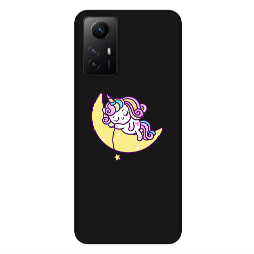 Xiaomi Redmi Note 12s Sleeping horse Black Colored Silicone TPU Θήκη