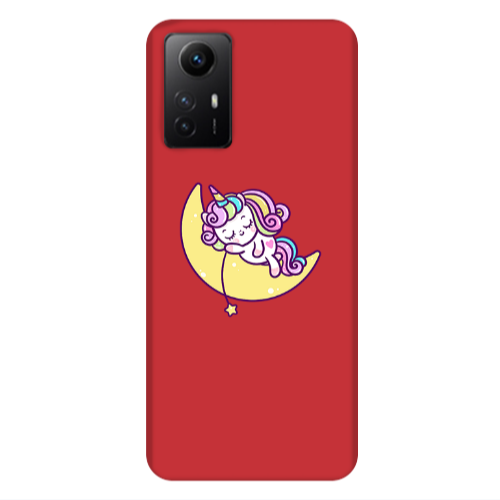 Xiaomi Redmi Note 12s Sleeping horse Red Colored Silicone TPU Θήκη