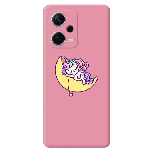 Xiaomi Poco X5 Sleeping horse Pink Colored Silicone TPU Θήκη