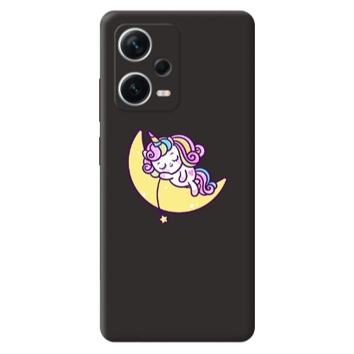 Xiaomi Poco X5 Sleeping horse Black Colored Silicone TPU Θήκη