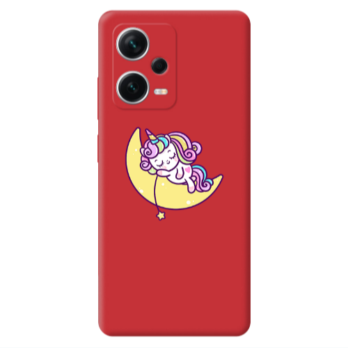 Xiaomi Poco X5 Sleeping horse Red Colored Silicone TPU Θήκη