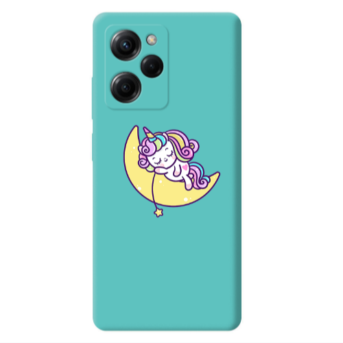 Xiaomi Poco X5 Pro Sleeping horse Turquoise Colored Silicone TPU Θήκη