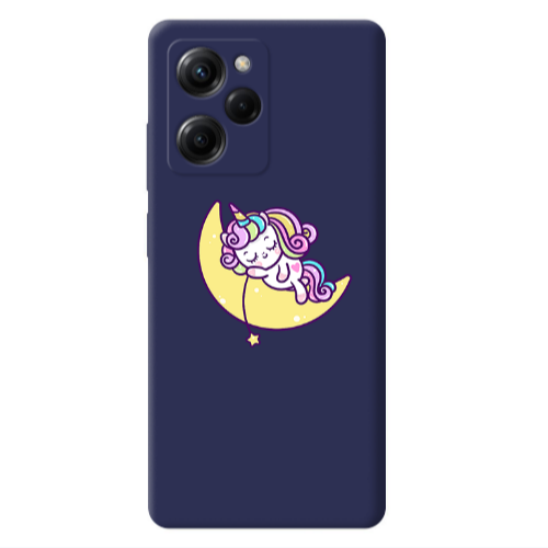 Xiaomi Poco X5 Pro Sleeping horse Dark blue Colored Silicone TPU Θήκη