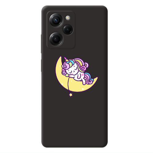 Xiaomi Poco X5 Pro Sleeping horse Black Colored Silicone TPU Θήκη