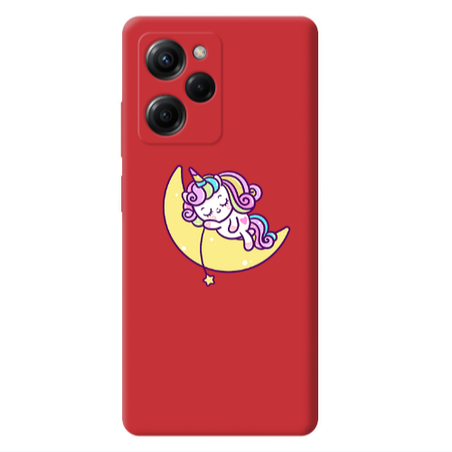 Xiaomi Poco X5 Pro Sleeping horse Red Colored Silicone TPU Θήκη