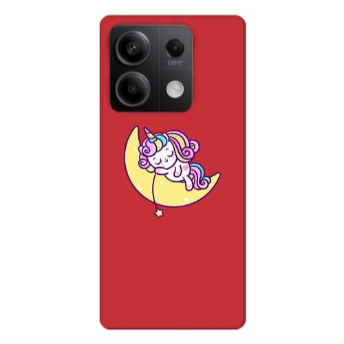 Xiaomi Redmi Note 13 5G Sleeping horse Red Colored Silicone TPU Θήκη