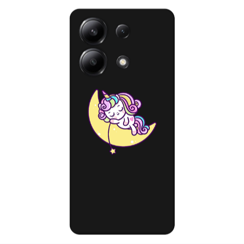 Xiaomi Redmi Note 13 4G Sleeping horse Black Colored Silicone TPU Θήκη