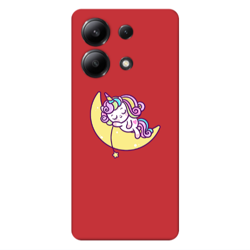 Xiaomi Redmi Note 13 4G Sleeping horse Red Colored Silicone TPU Θήκη