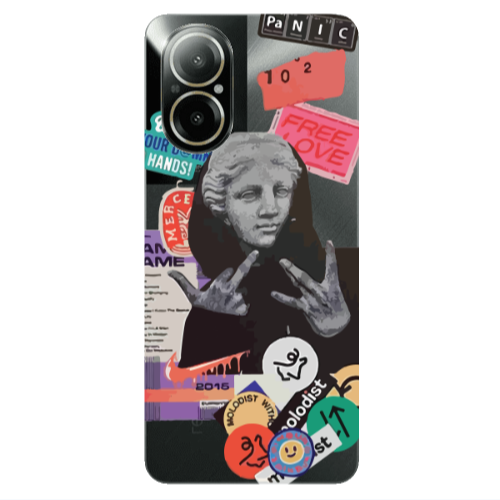 Realme C67 Free love Transparent Silicone TPU Θήκη