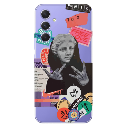 Samsung A56 Free love Transparent Silicone TPU Θήκη