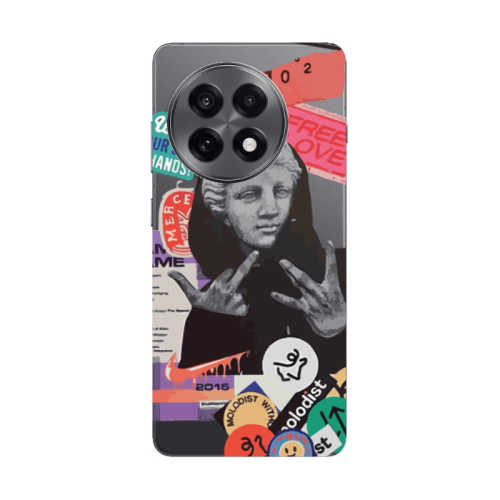 Oneplus 13 5G Free love Transparent Silicone TPU Θήκη