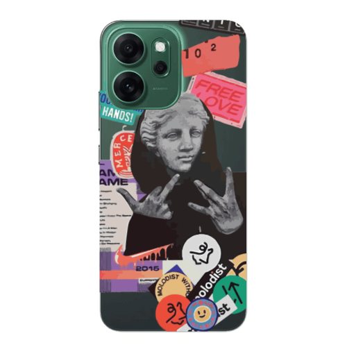 Oppo 14 F Free love Transparent Silicone TPU Θήκη