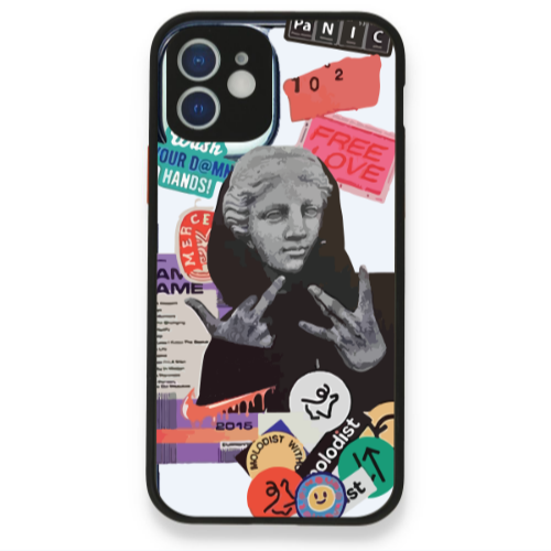 Apple iPhone 12 Free love Black Glossy Θήκη