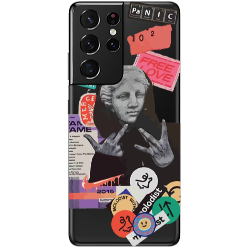 Samsung S21 Ultra Free love Transparent Silicone TPU Θήκη