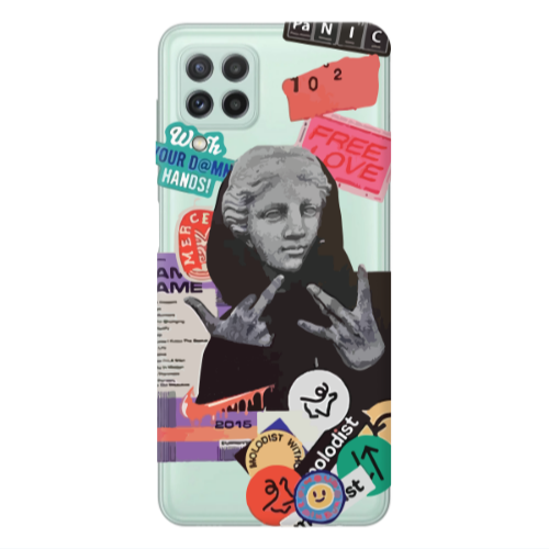 Samsung A22 4G Free love Transparent Silicone TPU Θήκη