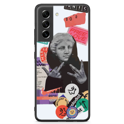 Samsung S21 FE Free love Black Glossy Θήκη