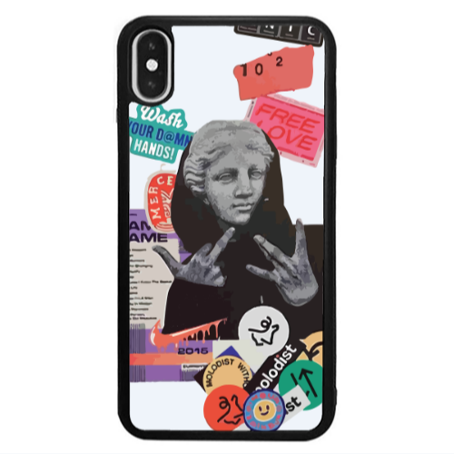 Apple iPhone Xs Free love Black Glossy Θήκη