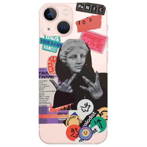 Apple iPhone 13 Mini Free love Transparent Silicone TPU Θήκη