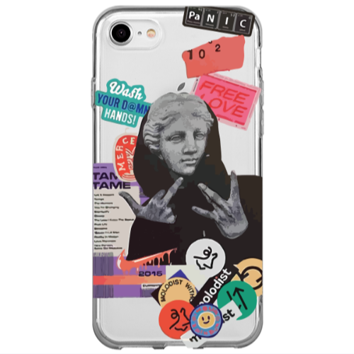 Apple iPhone SE 2020 Free love Transparent Silicone TPU Θήκη