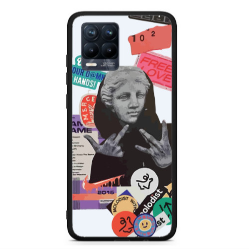 Realme 8  Free love Black Glossy Θήκη