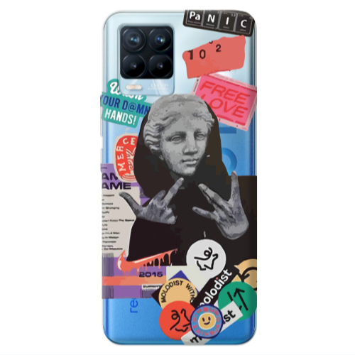 Realme 8 Pro Free love Transparent Silicone TPU Θήκη