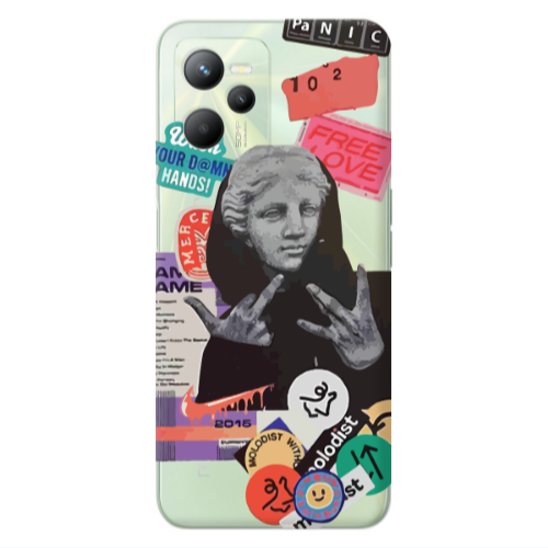 Realme C35 Free love Transparent Silicone TPU Θήκη