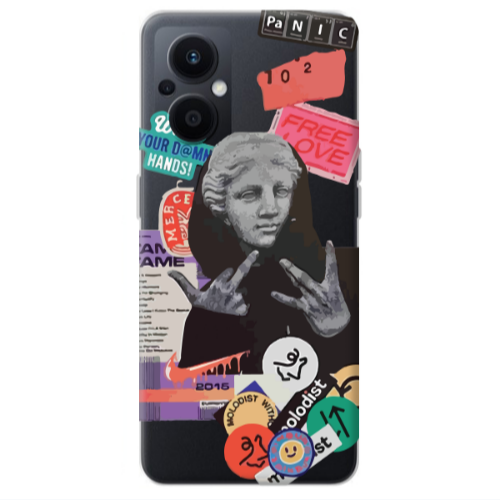 Oppo Reno 7 Lite Free love Transparent Silicone TPU Θήκη