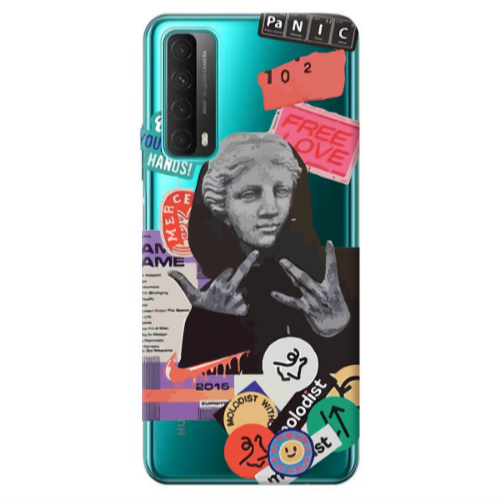 Huawei P Smart 2021 Free love Transparent Silicone TPU Θήκη