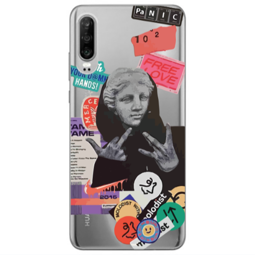 Huawei P30 Free love Transparent Silicone TPU Θήκη