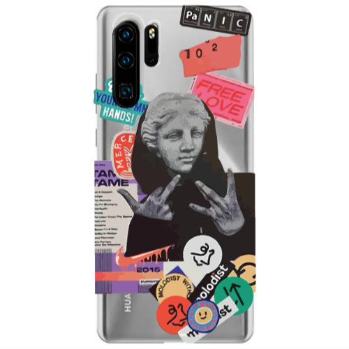Huawei P30 Pro Free love Transparent Silicone TPU Θήκη