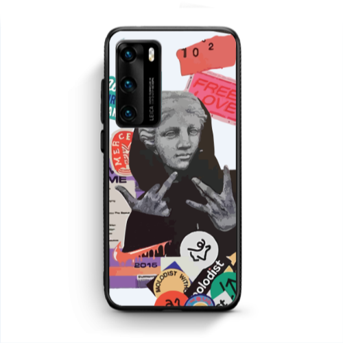Huawei P40 Free love Black Glossy Θήκη