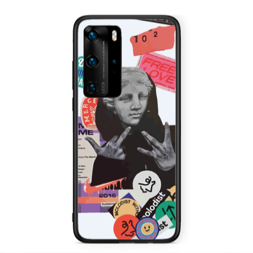 Huawei P40 Pro Free love Black Glossy Θήκη