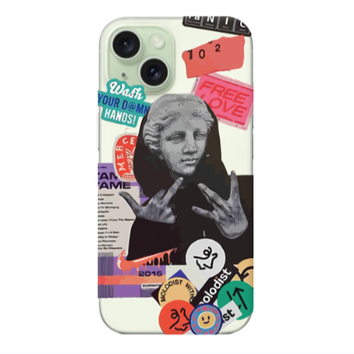 Apple iPhone 15 Plus Free love Transparent Silicone TPU Θήκη