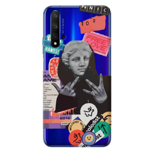 Huawei Nova 5 T Free love Transparent Silicone TPU Θήκη
