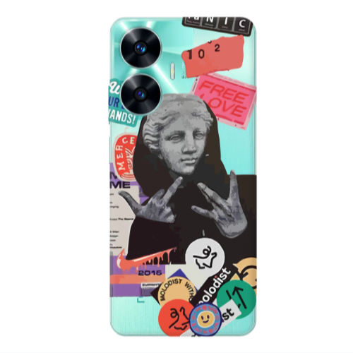 Realme C55 Free love Transparent Silicone TPU Θήκη