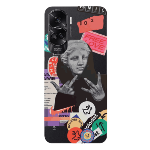 Honor 90 Lite 5G Free love Transparent Silicone TPU Θήκη